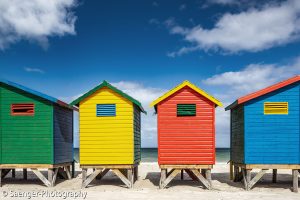Badehäuschen, Muizenberg, Südafrika
